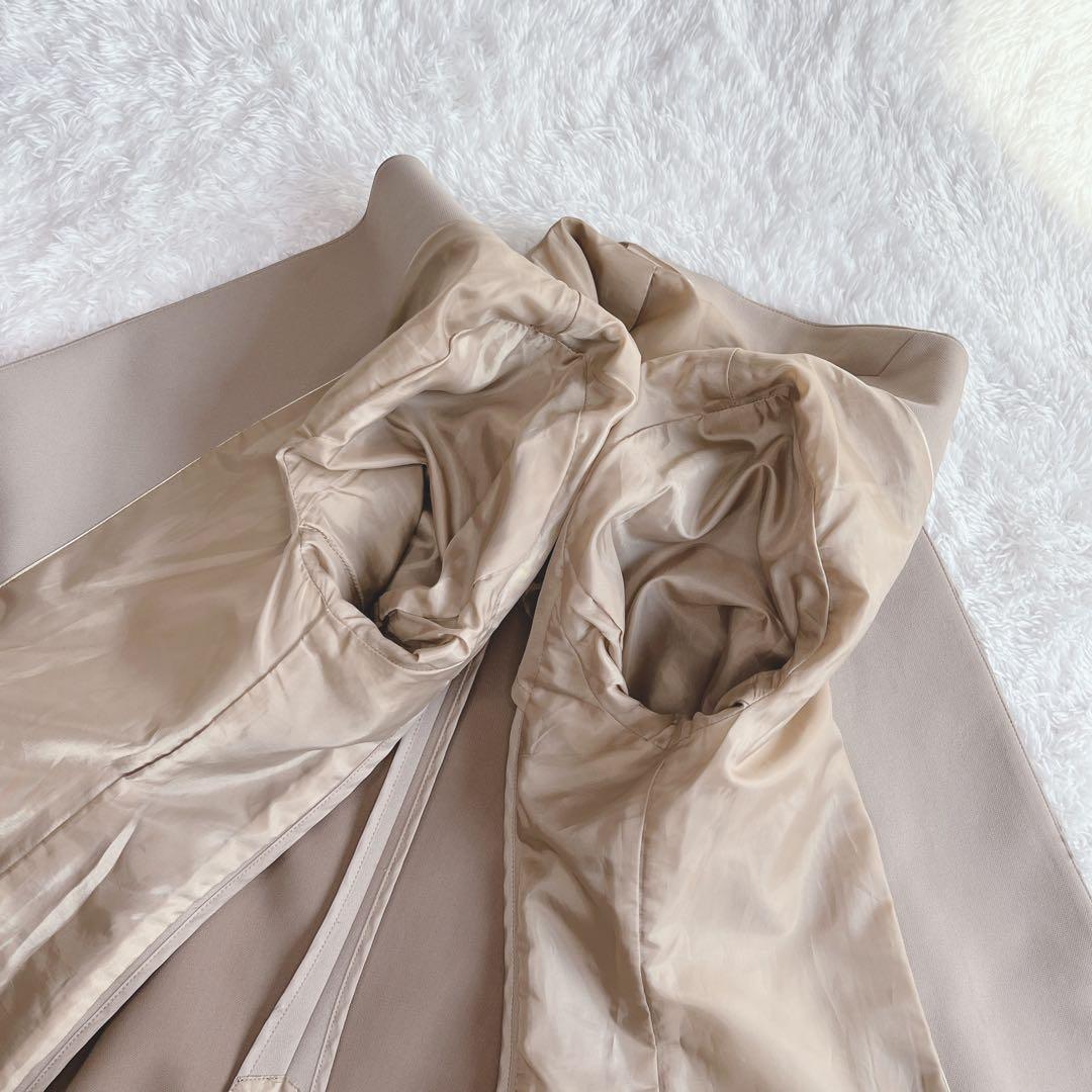 美品✨アンカーウーマン パンツスーツ ノーカラー 洗える モカベージュ近年モデル