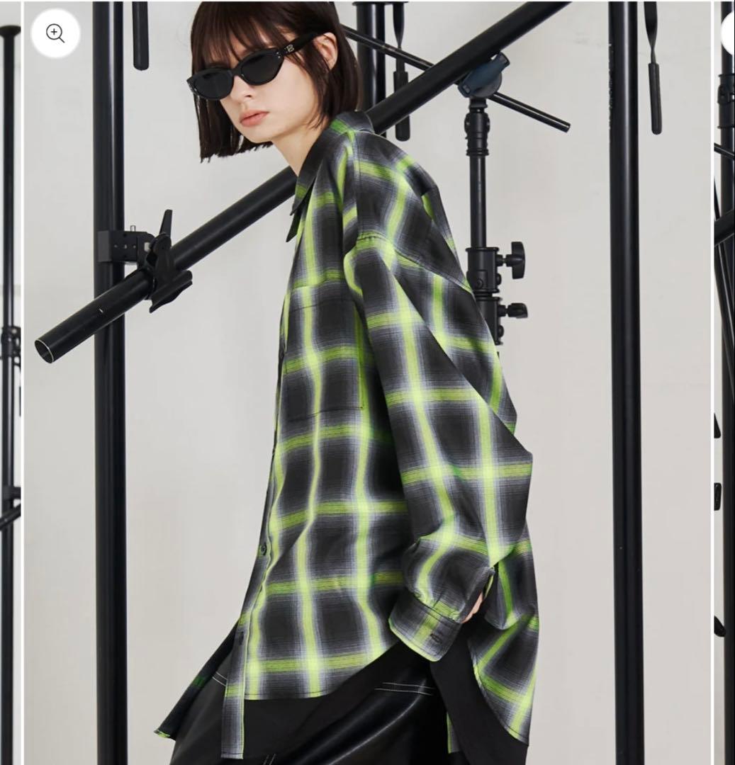 seesew SOLID CHECK OVER SHIRTS 長袖シャツ