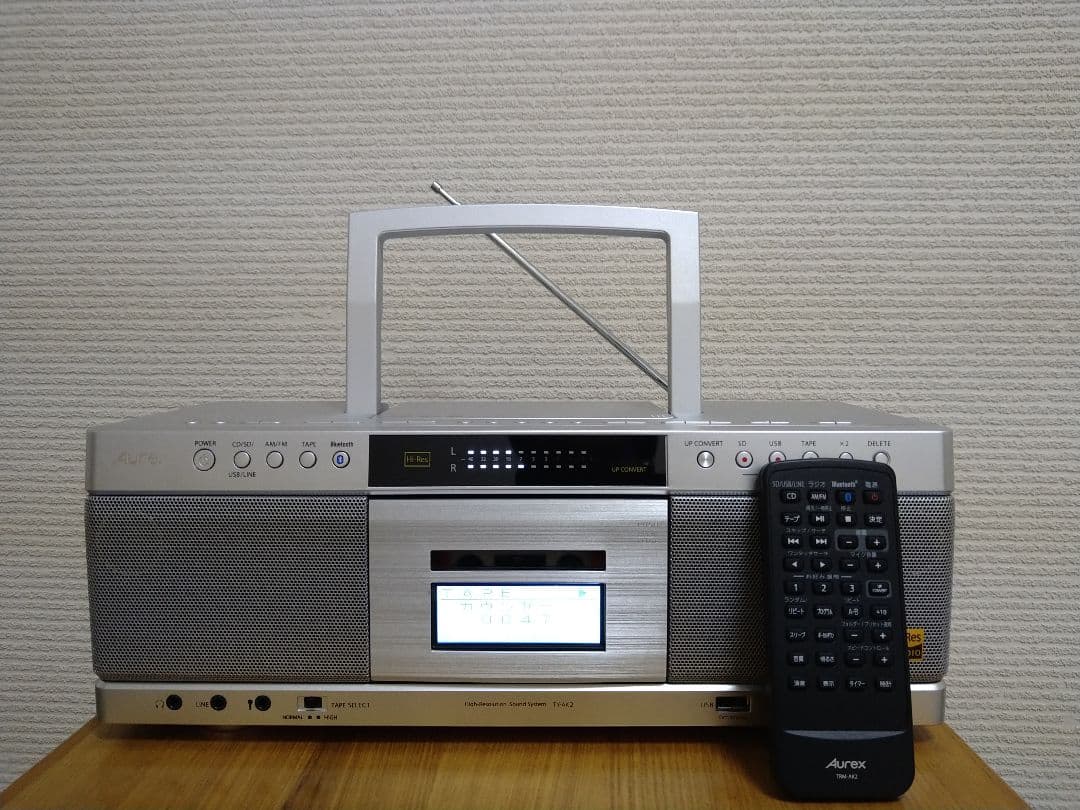 Aurex　Bluetooth対応ハイレゾCDラジカセ　TY-AK2　リモコン付