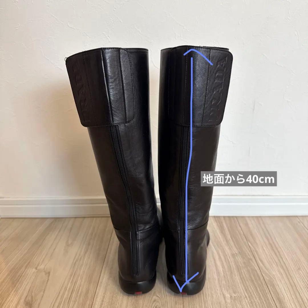 PRADA 黒 ロングブーツ 371/2 24.5cm