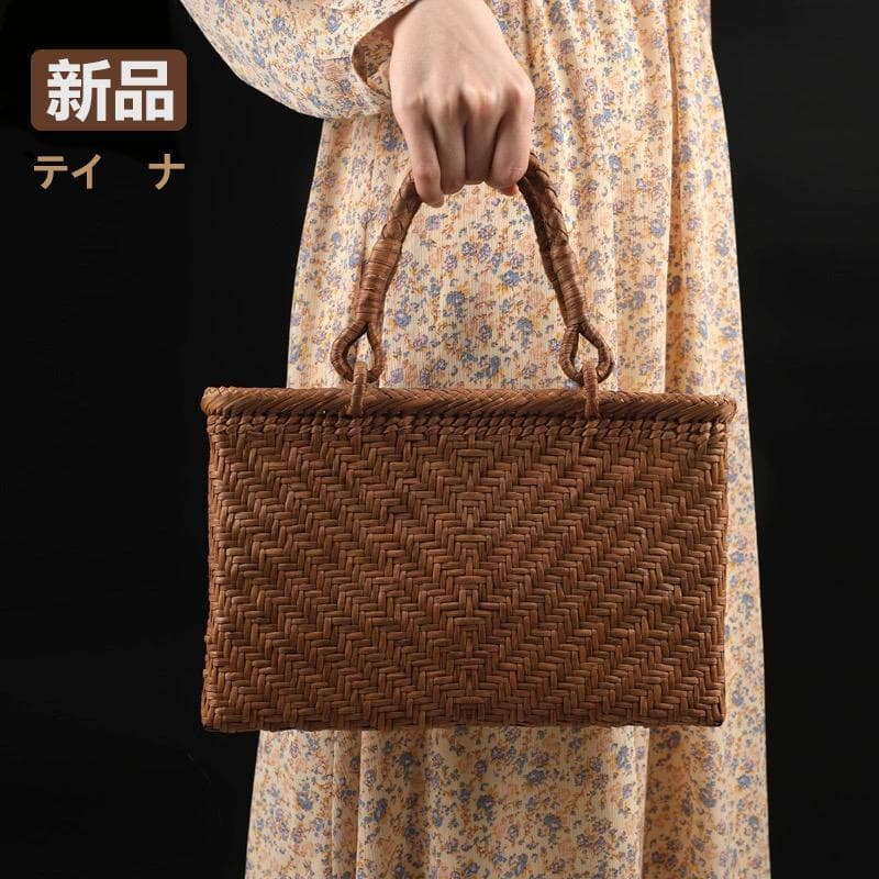 【期间限定】山葡萄 山葡萄カゴバッグ 職人手編み 網代編み 籠 手提げ 内布付き