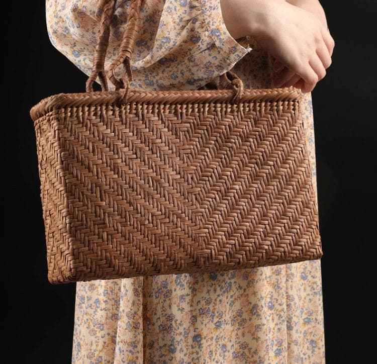 【期间限定】山葡萄 山葡萄カゴバッグ 職人手編み 網代編み 籠 手提げ 内布付き