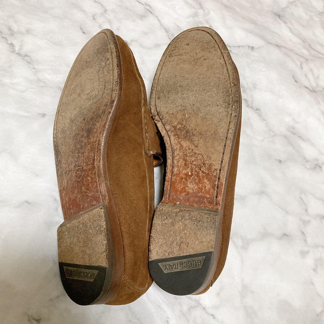 GUCCI グッチ　モカシン　スエード　ホースビットローファー　茶色　ブラウン