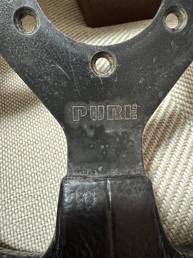 当時物！PURE ステアリングハンドル 黒 3本スポーク　小径　30パイ