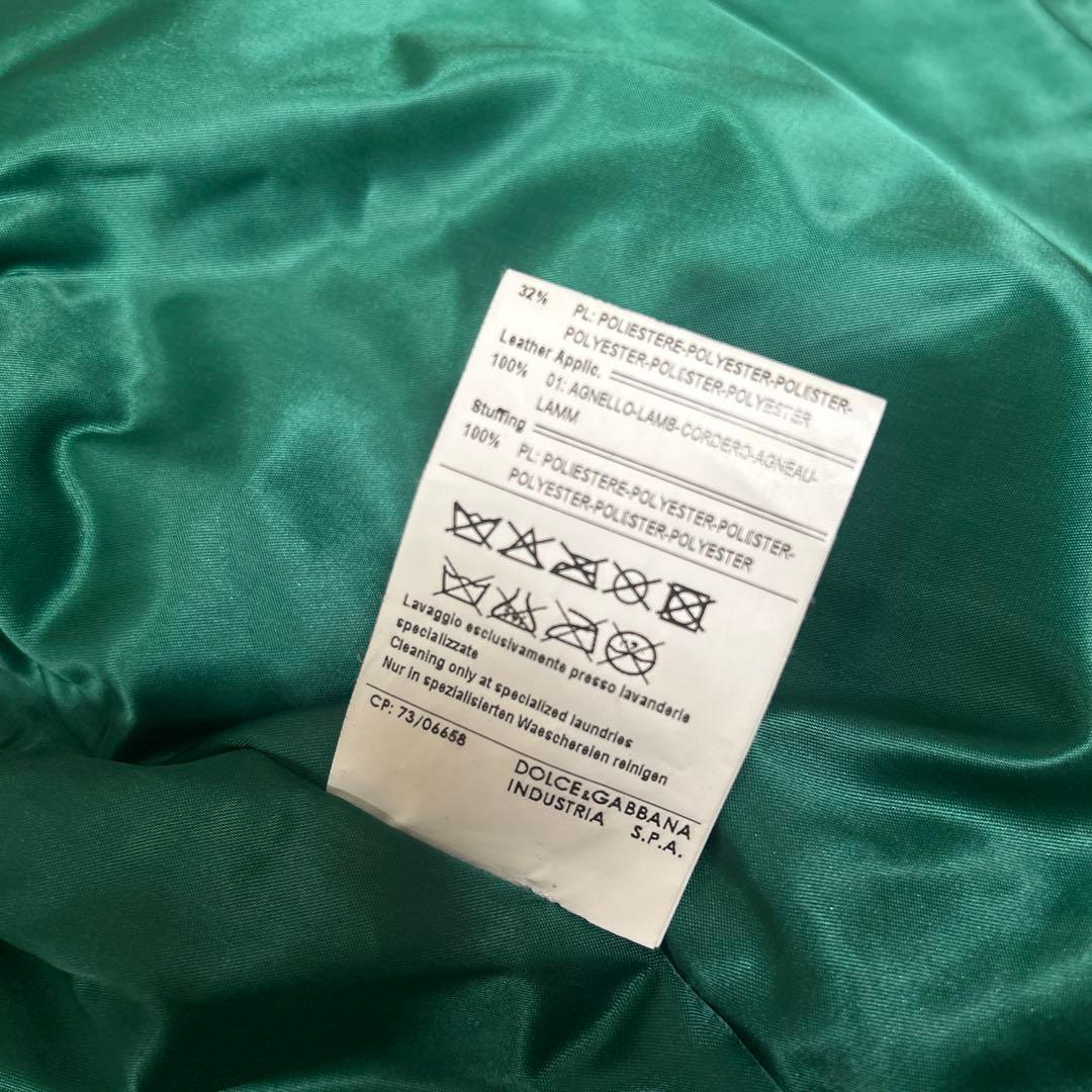 ドルチェ＆ガッバーナ　中綿ダウン　レザー切替ライダースジャケット