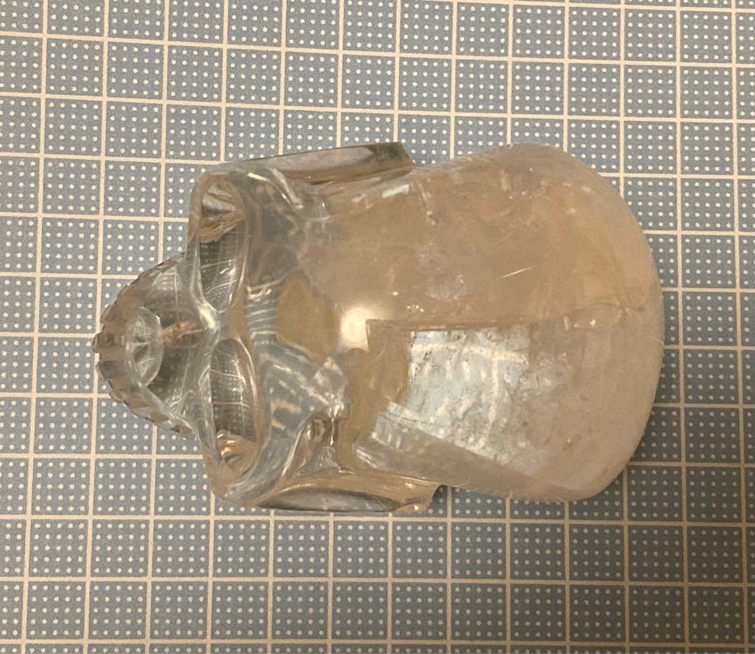 大 天然石 スカル 骸骨 ドクロ 良品 希少 クリスタルスカル 置物 虹有