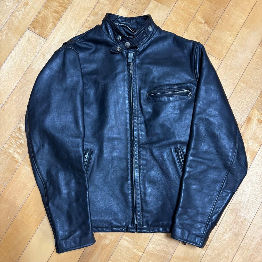 Schott シングルライダース　レザージャケット　641 ブラック　36