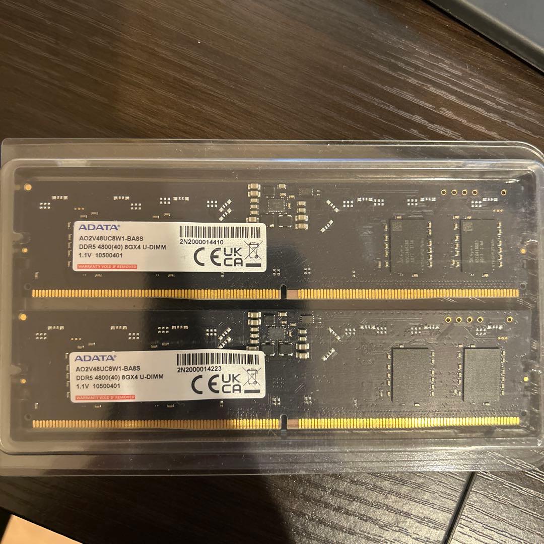 ADATA デスクトップPC用メモリ DDR5-4800　8GB×2（16GB）