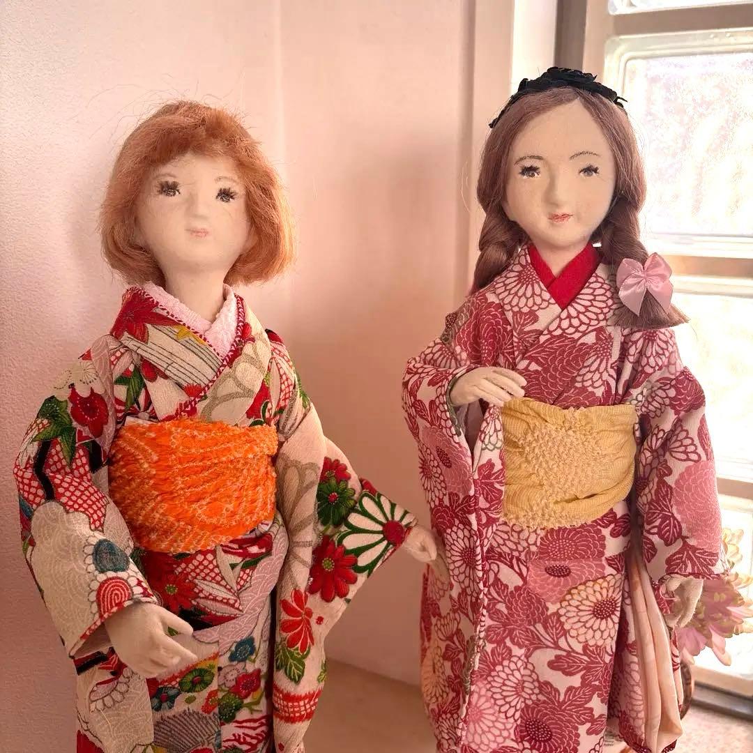 手作り着物人形セット 2体