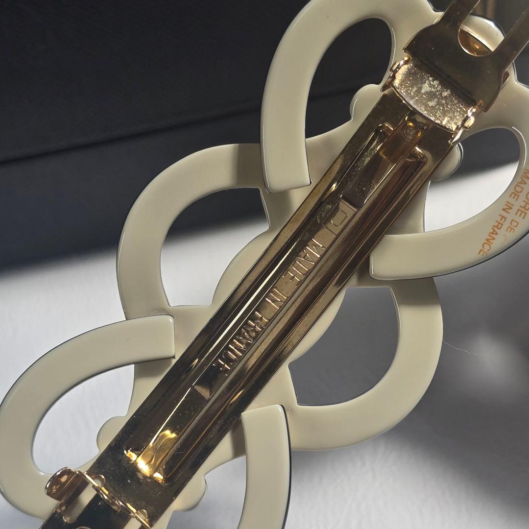 【美品✨】アレクサンドル ドゥ パリ バレッタ　ホワイト　ブラック