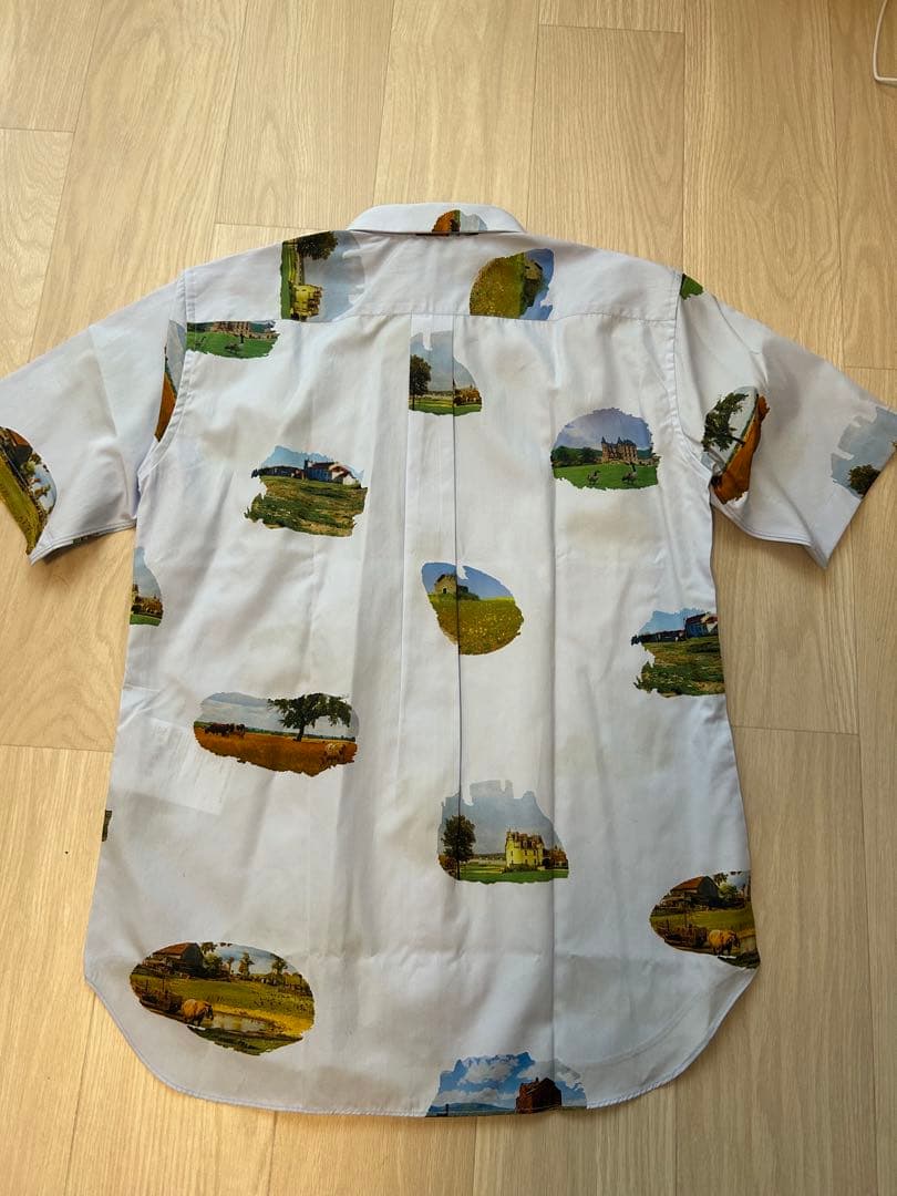 24SS コムデギャルソンオムドゥ　半袖ブラウス　サックスブルー