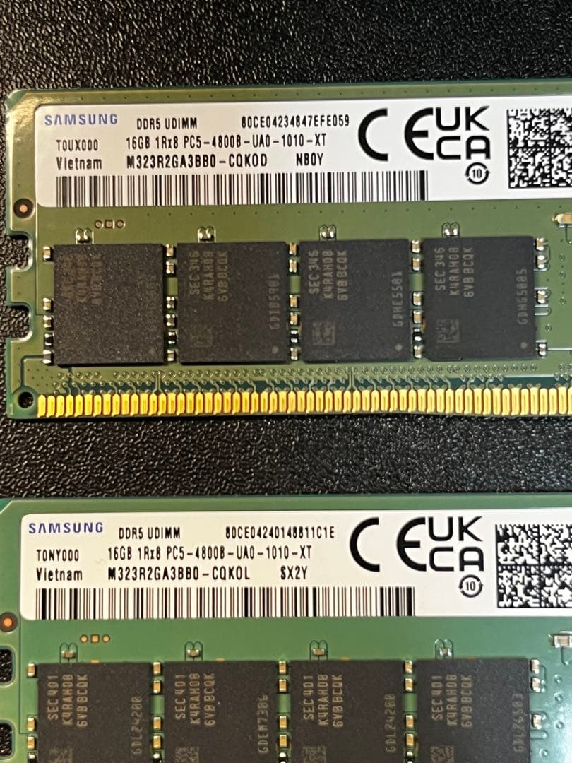 Samsung DDR5-4800 32GB(16GB×2枚) 動作確認済