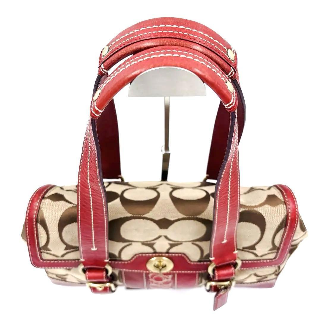 COACH シグネチャー レザーキャンバス ハンドバッグ 00s Y2K