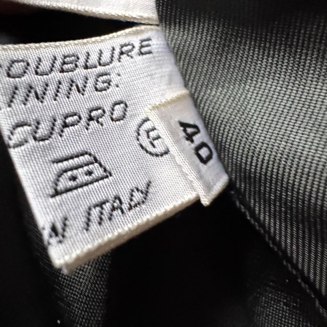 HERNO スカーフ柄 カシミヤ混 ダブル チェスターコート ブラック　40