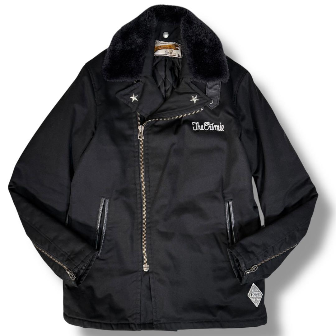美品 Schott × CRIMIE 別注 コラボ 切替 ライダースジャケット