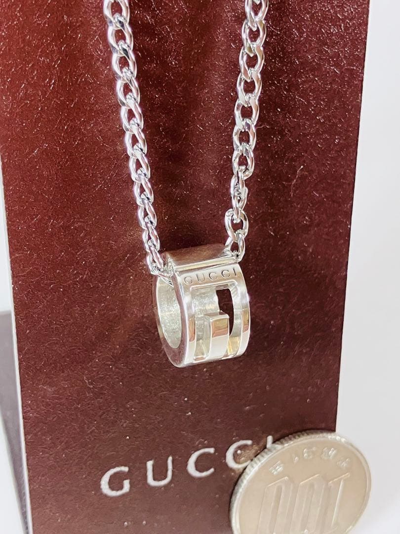 【超美品】GUCCI ネックレス トップ＋社外喜平チェーン 925 男女兼用