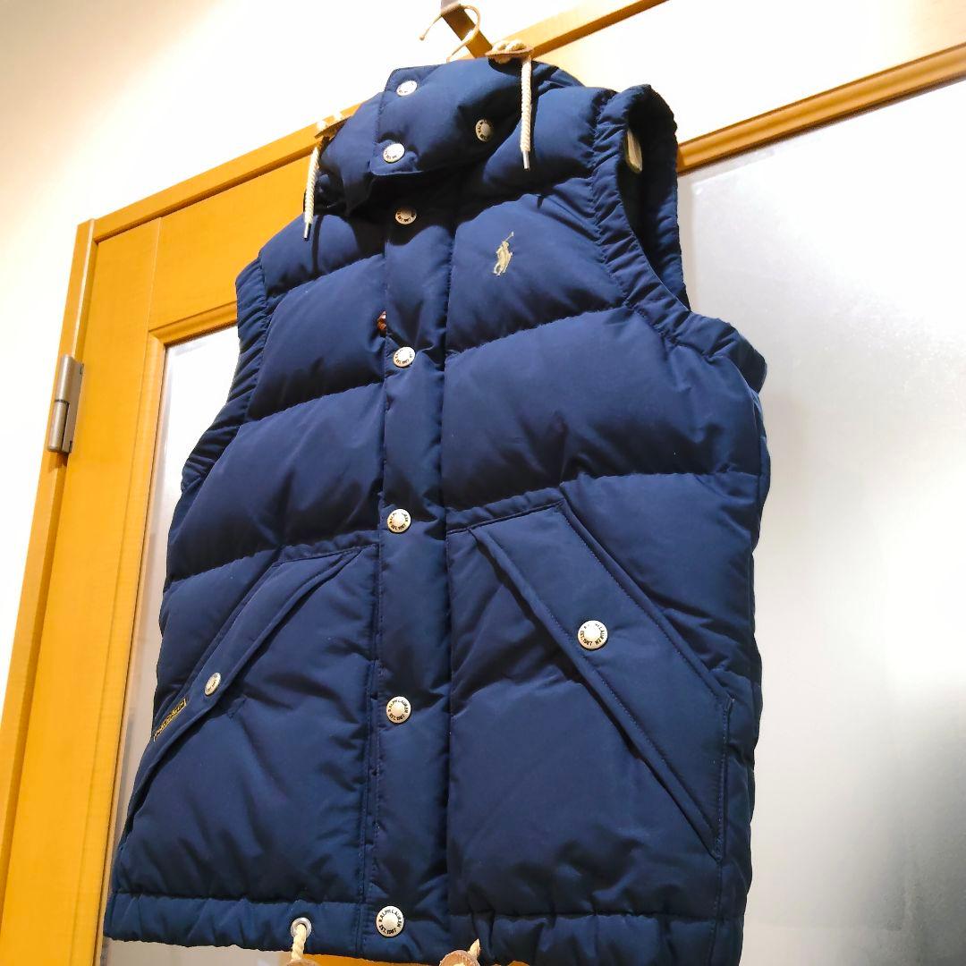 美品 ポロ ラルフローレン ダウンベスト ポニー刺繍 ネイビー 2way