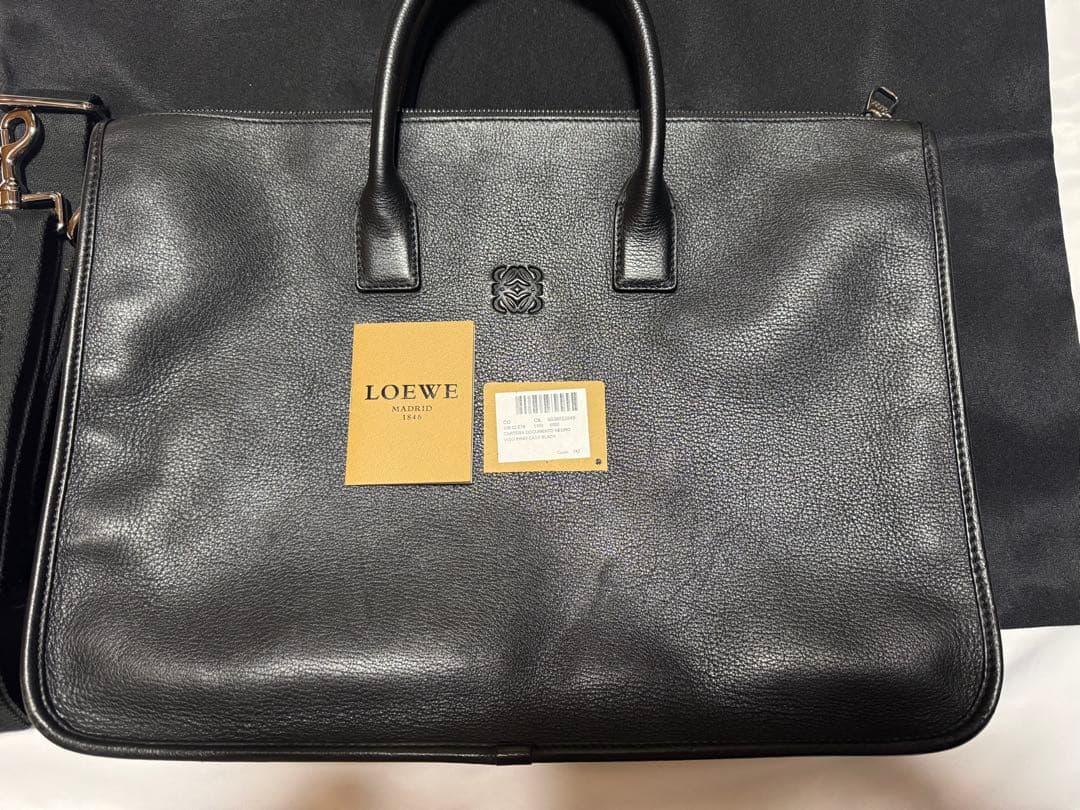LOEWE ロエベ ビジネスバッグ　ブリーフケース　ブラックレザー