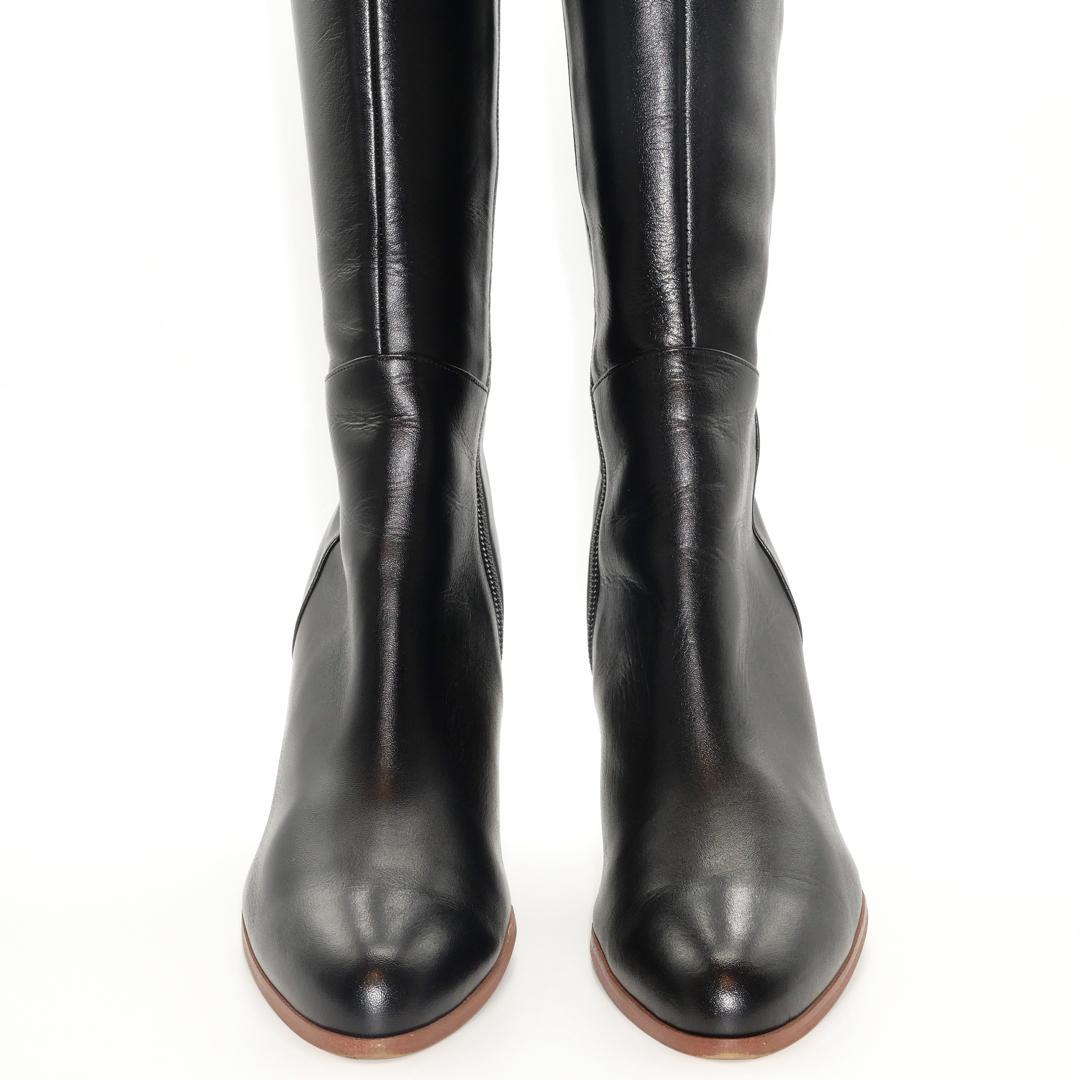 23　DIANA　ダイアナ　ロングブーツ　カーフ　黒　サイドジップ