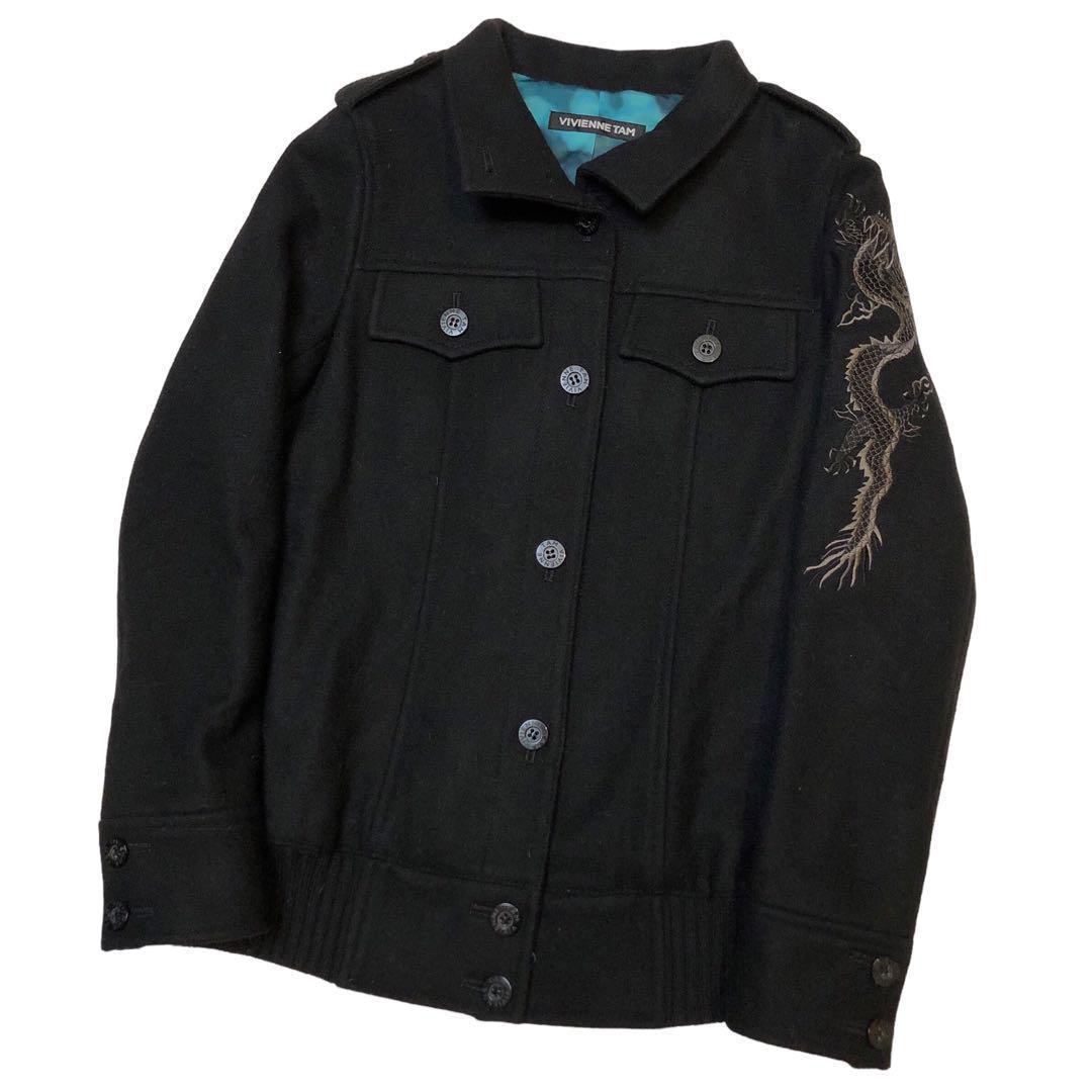 ★美品★ヴィヴィアンタム ミリタリージャケット アンゴラ ドラゴン 刺繍 XS