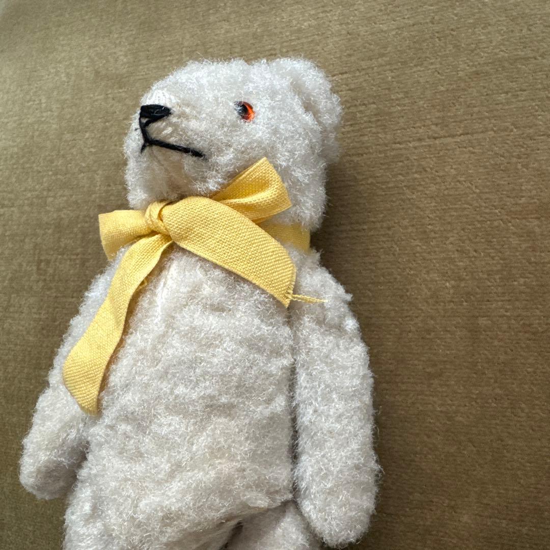 ドイツヴィンテージベア　ピーナッツベア　ホワイト　ドイツアンティークベア