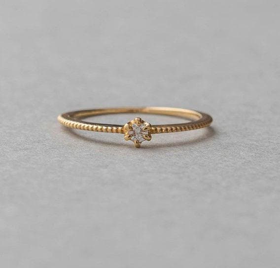 エテ K18YG ダイヤモンド ピンキーリング