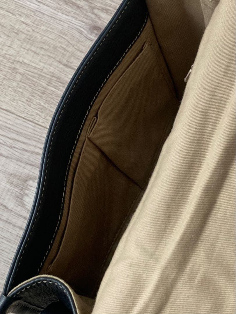 SOMES ソメス ミニショルダーバッグ ネイビー シボ革