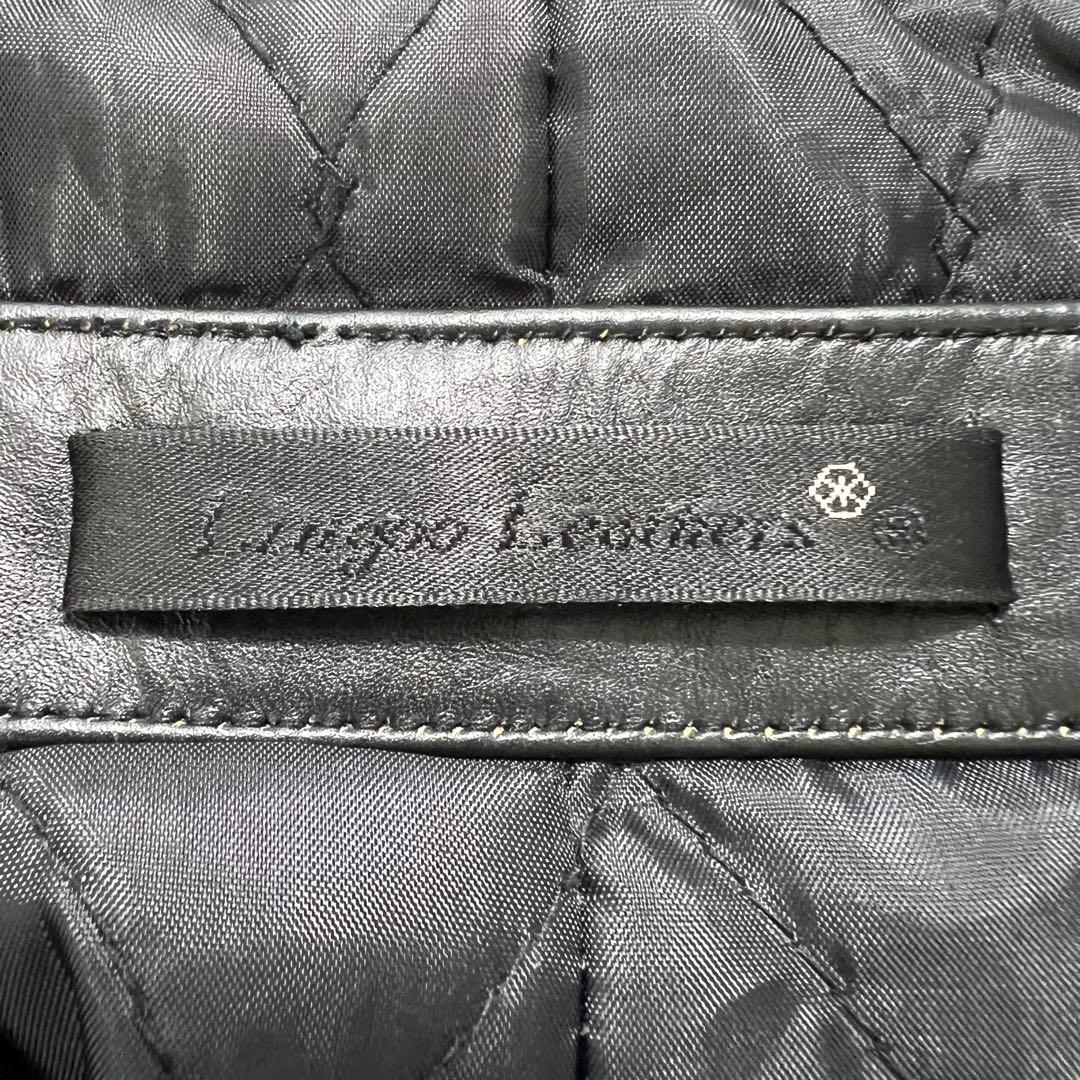 極美品 リューグーレザーズ 襟付シングルライダースジャケット S ブラック 牛革