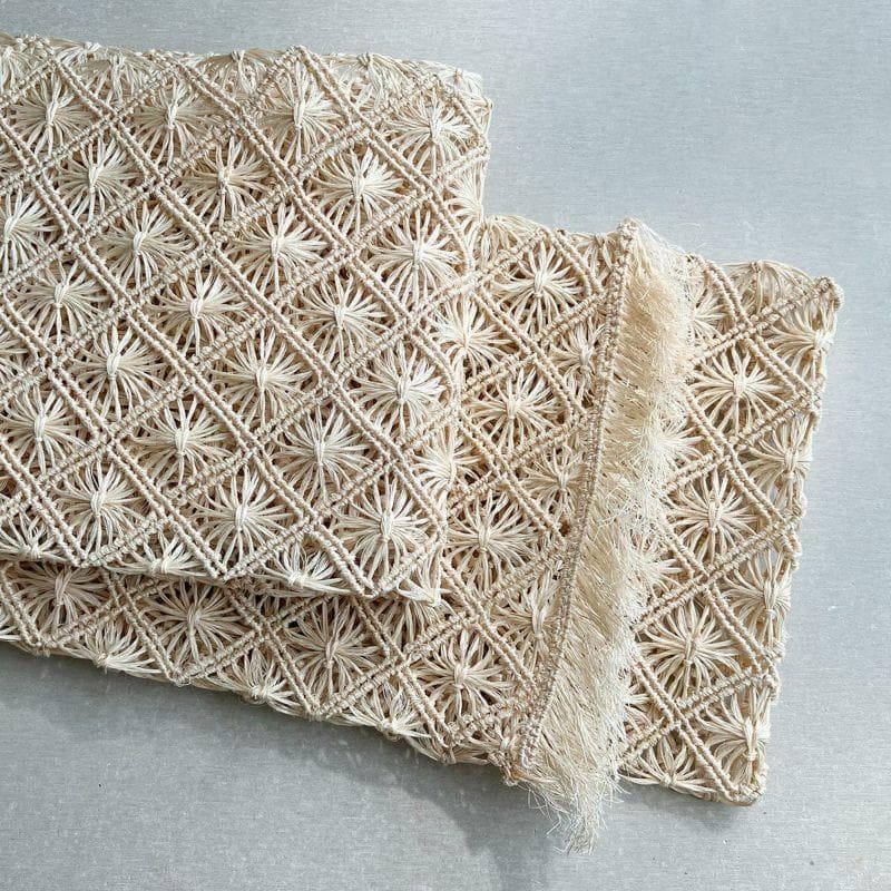 週末限定SALE 2025 誉田屋源兵衛　半幅帯芭蕉通風段文/生成色　アパカ新品