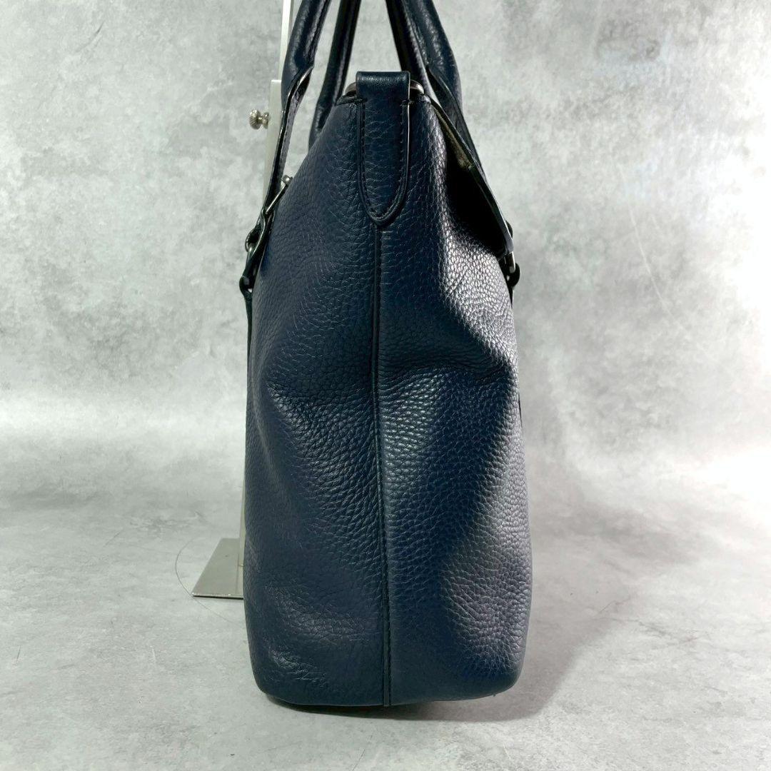 極美品 コーチ メトロポリタン 2way ビジネスバッグ A4可 レザー 紺