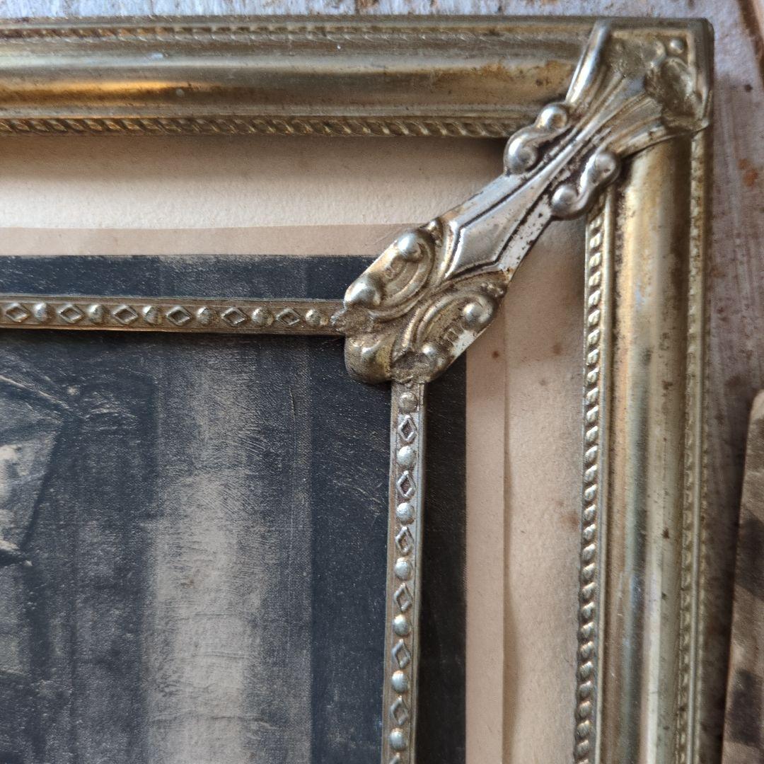 フランス　アンティーク　フレーム　ナポレオン　銅版画　セット　フォトスタンド