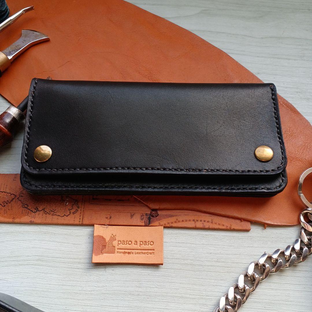 トラッカーウォレット　ロング　茶芯　ハンドメイド