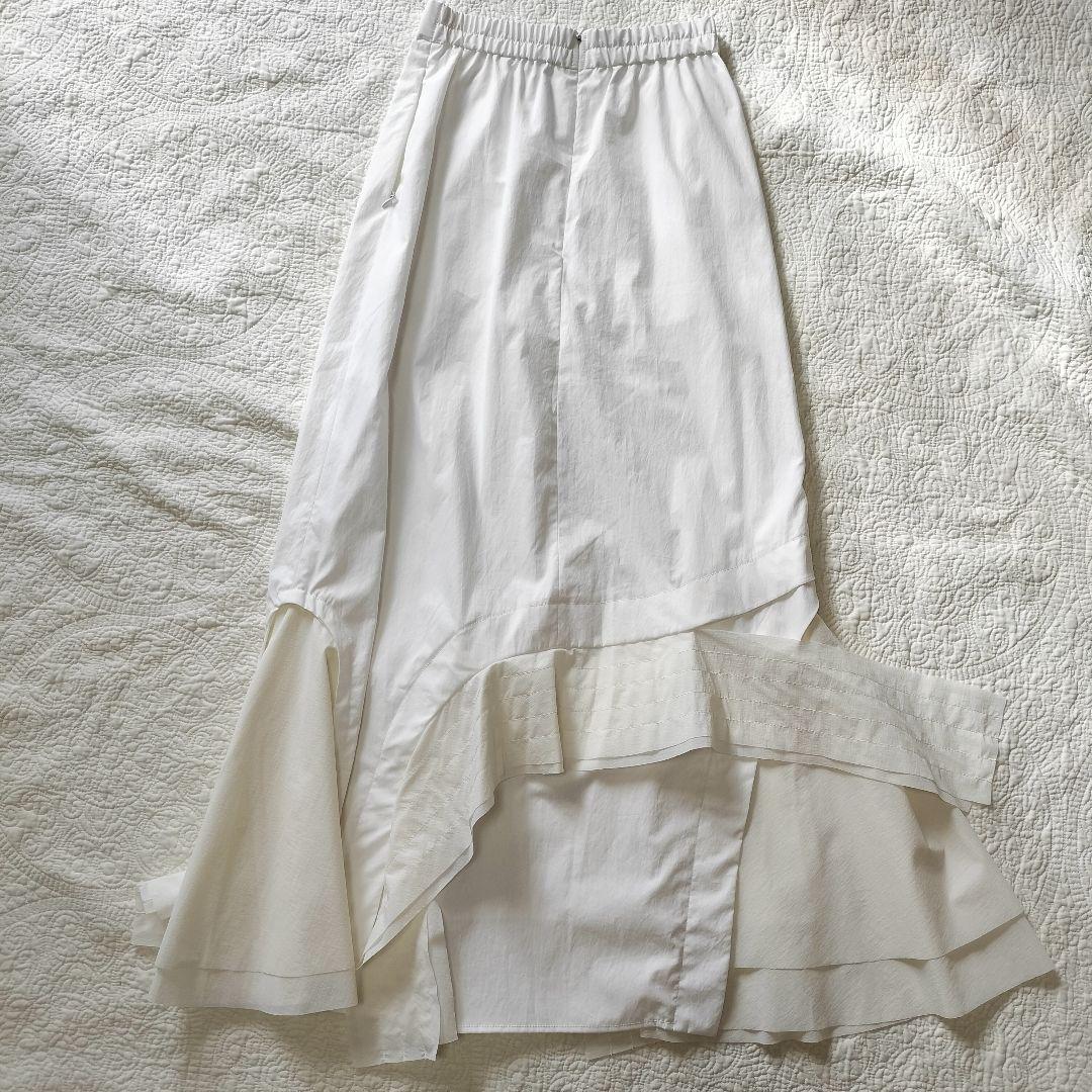 【新品】 UN3D. アンスリード レイヤーパーツスカート 白 ホワイト 36