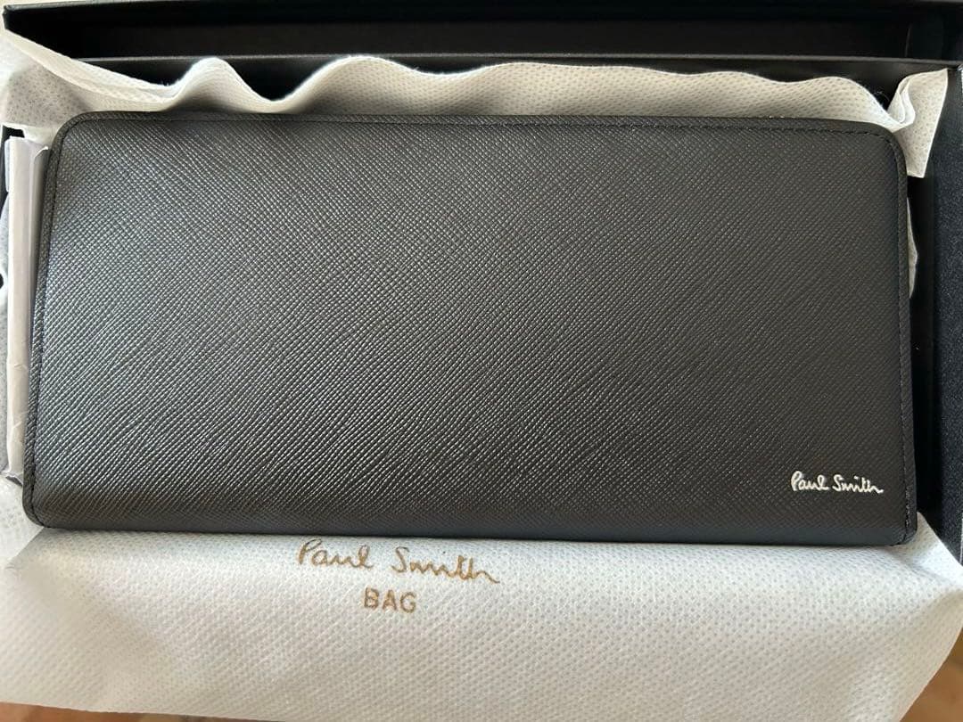 Paul Smith 長財布　新品　ブライトストライププラー　黒　ブラック