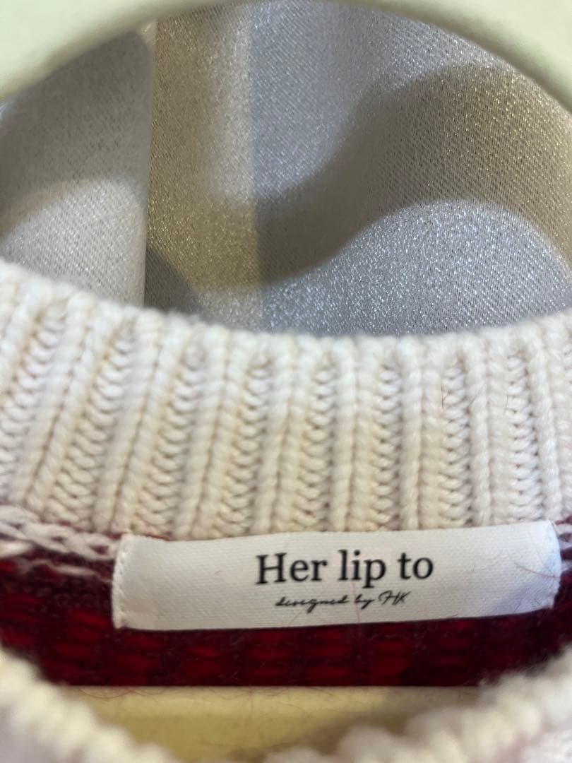 トップス herlipto Heart Fair Isle Knit Pullover