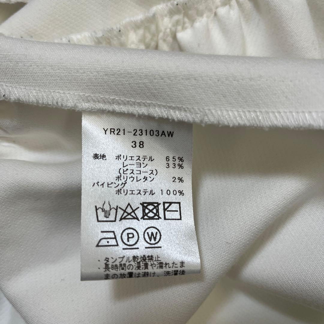 yori マットダブルクロスティアードブラウス 38 ホワイト