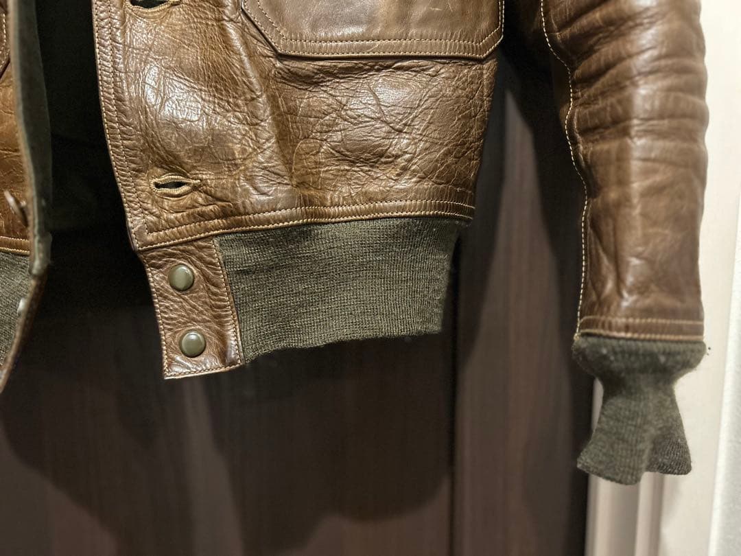 m*a様 激渋　FREEWHEELERS 37j1 オリーブ　レザージャケット