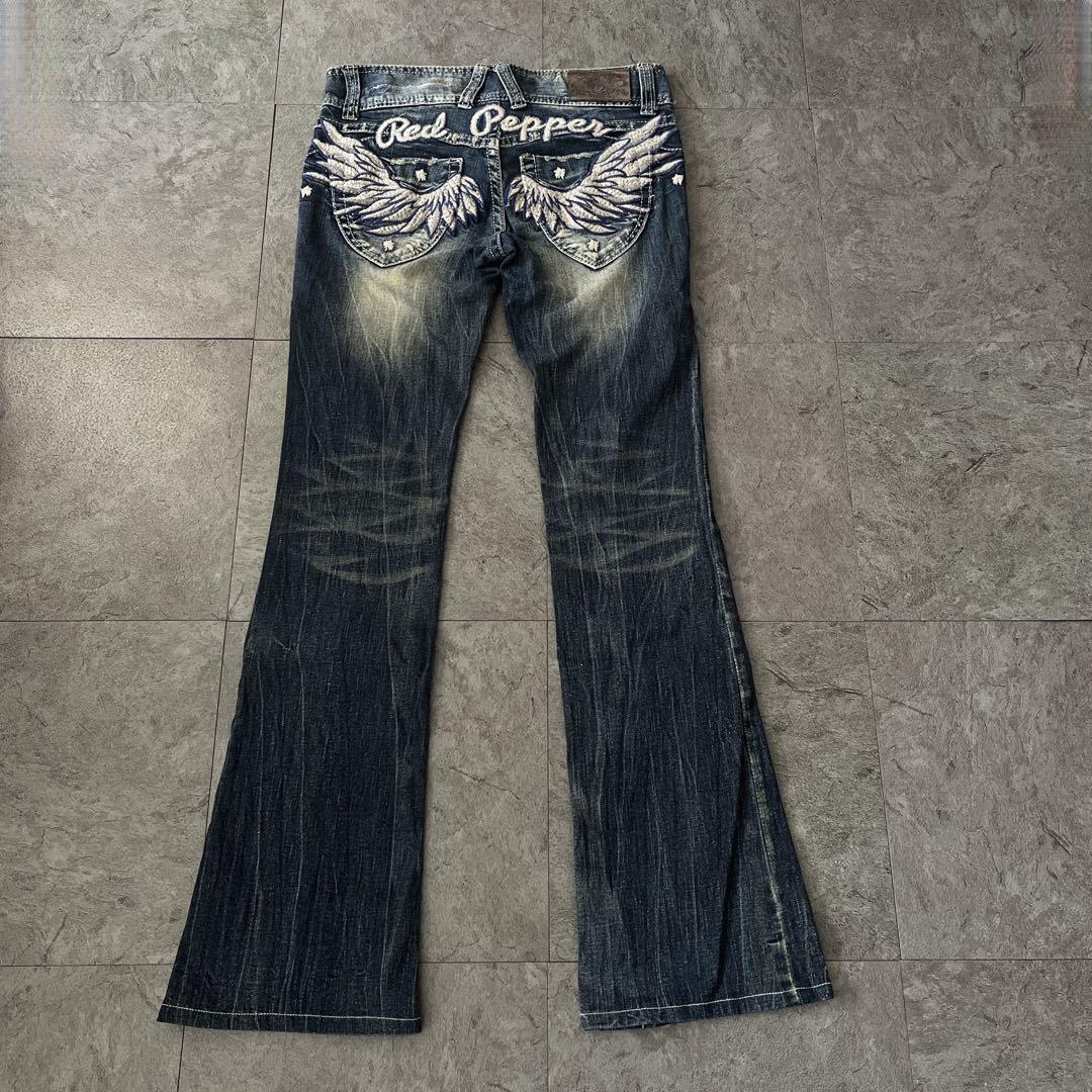 レッドペッパー ウィング刺繍　ブーツカットフレア y2k デニムパンツ　27