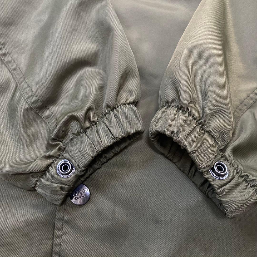 VANSON MOTOBLUEZ別注 ナイロンコーチジャケット オリーブ