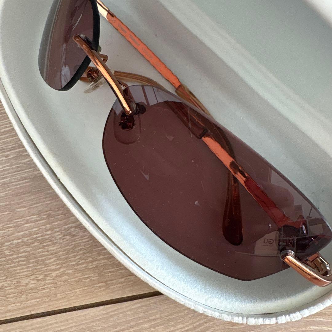 ブラウンオーバルサングラス ケース付き