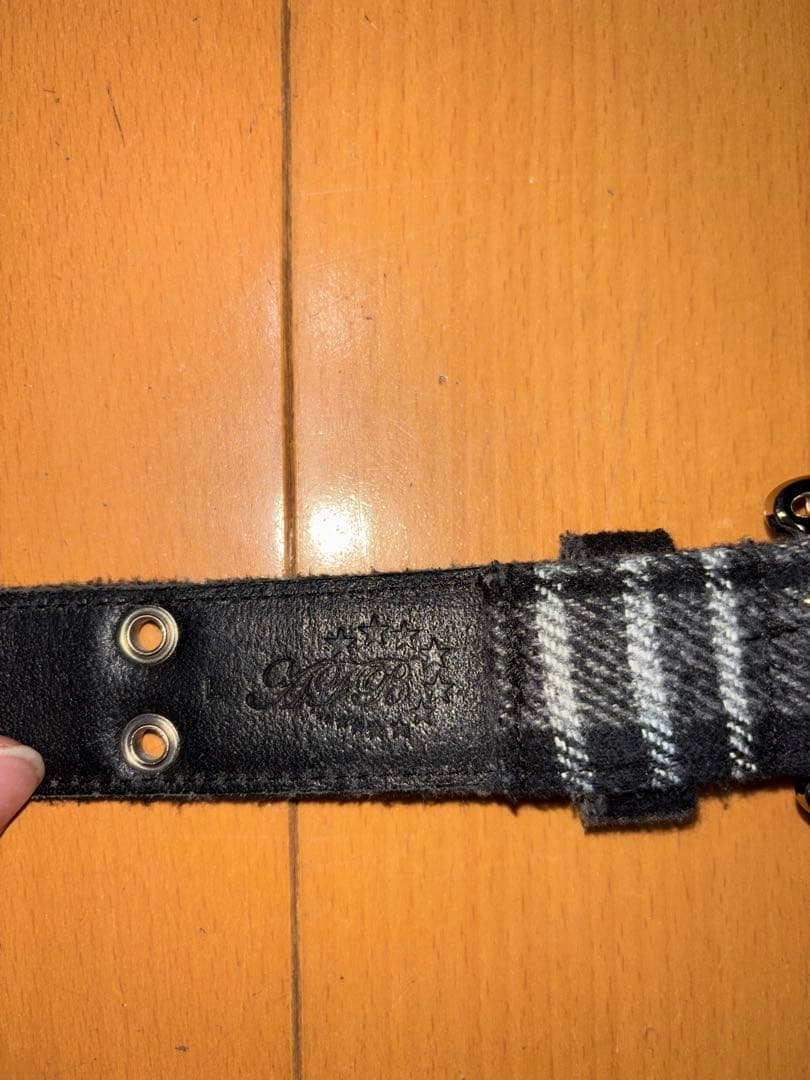 afb チェックベルト ブルー