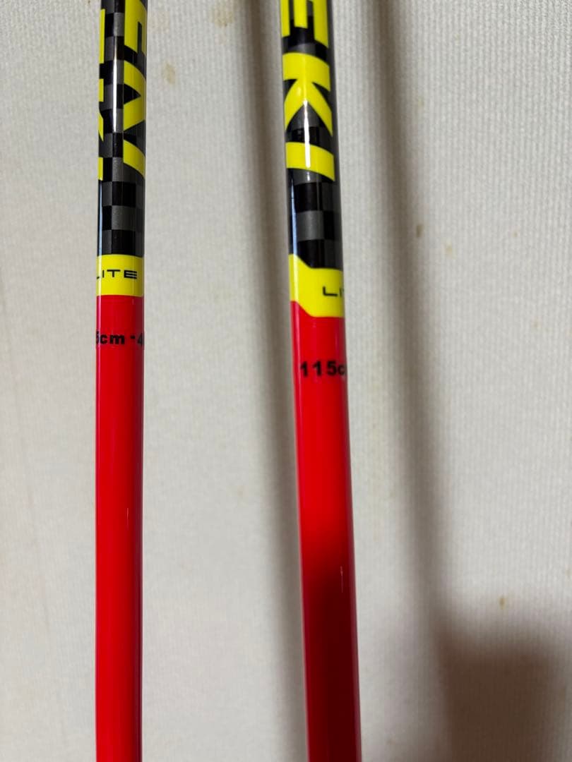 LEKI スキー ストック 115cm レッド/イエロー