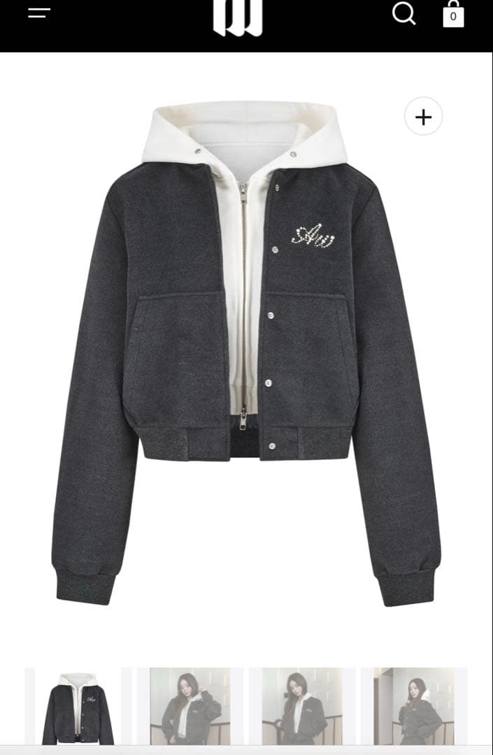 ANDWANG Hoodie docking jacket＆ skirt 上下