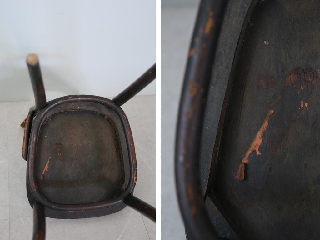 フランスアンティーク木製ベントウッドチェア/ダイニングイス/椅子(89-307)