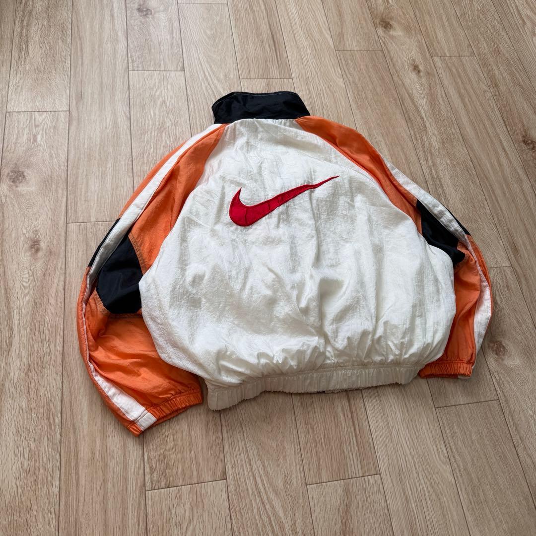 【希少】90s NIKE ナイロンジャケット 両面スウッシュ 短丈