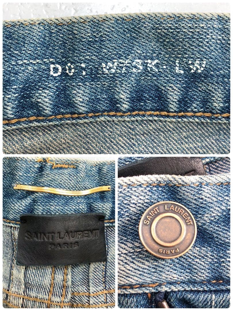 【美品 G-DRAGON着】サンローラン スキニー エディ期 ダメージ 25