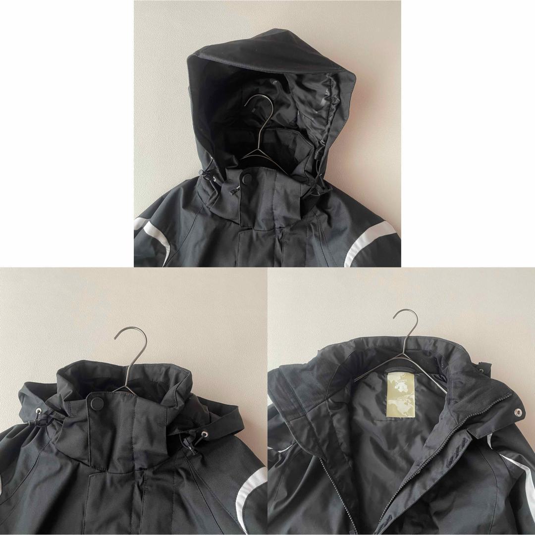 5488【美品】デサント スキーウェア 上下セット ビブパンツ 中綿入り 白 黒