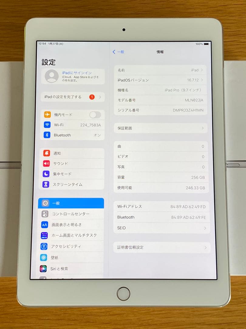 iPad Pro 9.7インチ256GB バッテリー97％　iPad本体