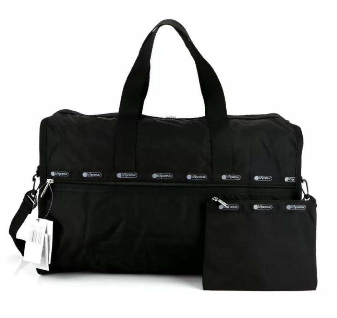 レスポートサック 黒無地 旅行用トラベル4319