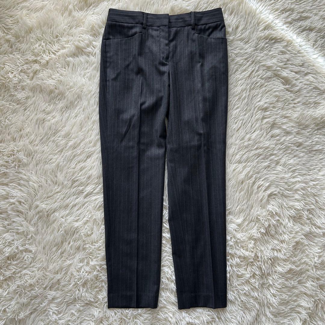 近年 セオリーリュクス パンツスーツ 最高級生地 ロロピアーナ グレー シルク混